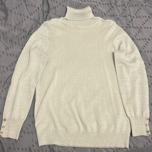 Cream sparkly turtleneck sweater